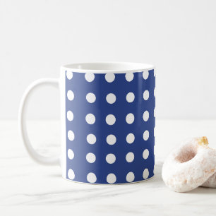 Blue White Polka Dots Kaffeetasse