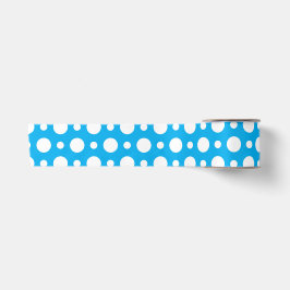 BLUE & WHITE POLKA DOTS SATINBAND