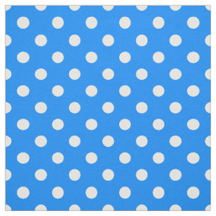 Blue White Polka Dots Textile Stoff