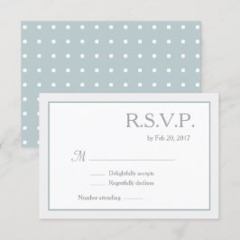 Blue White Polka Dots Wedding RSVP Einladung
