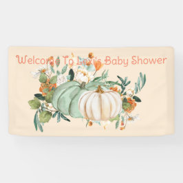 Blue White Pumpkin Fall Blume Personalisiert, Banner