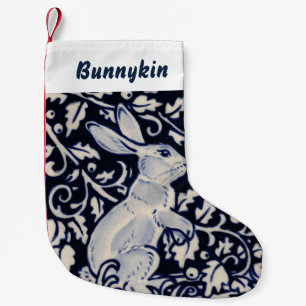 Blue & White Rabbit Hare Bunny Christmas Pet Kleiner Weihnachtsstrumpf