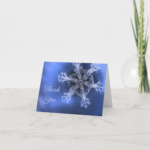 Blue & White Real Snowflake geflogen Danke Karte
