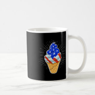 Blue White Red Ice Cream Cone 4. Juli Unabhängigke Kaffeetasse