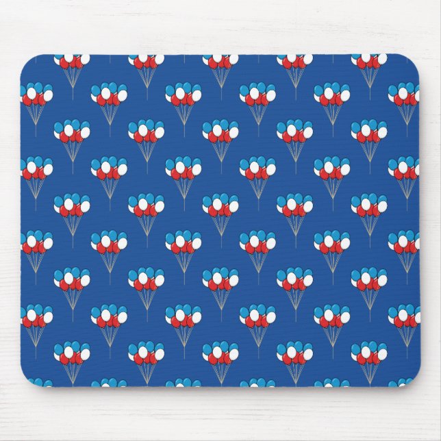 Blue White Red Patriotic Balloons Mousepad (Vorne)
