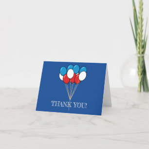 Blue White Red Patriotic Balloons Personalisiere Dankeskarte