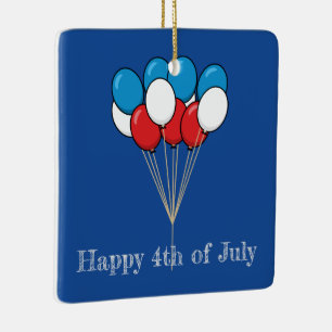 Blue White Red Patriotic Balloons   Personalisiere Keramikornament