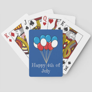Blue White Red Patriotic Balloons   Personalisiere Spielkarten