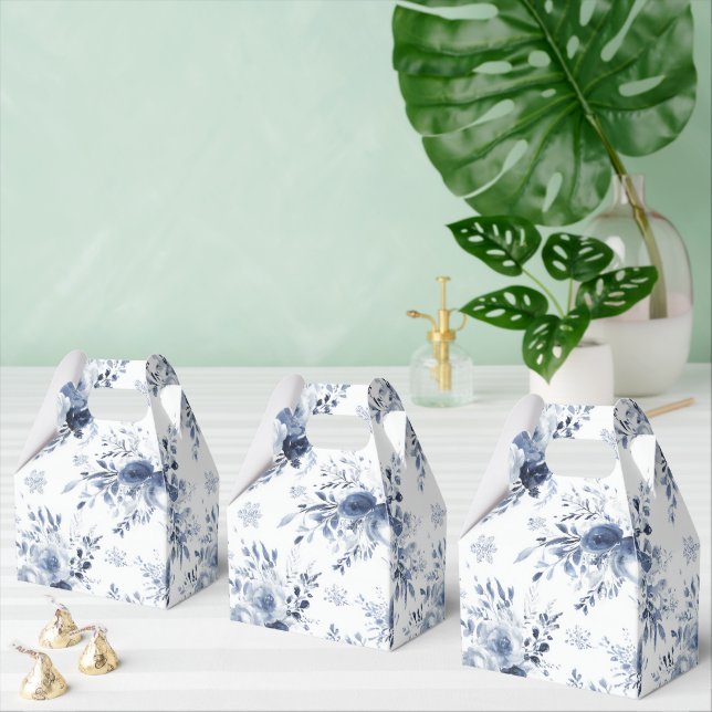 Blue White Romantic Floral Bridal Shower Wedding Geschenkschachtel (Zahlreiche)