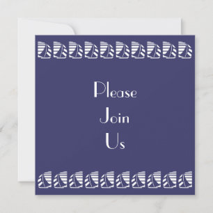 Blue White Sailboats Nautical Custom Einladungen