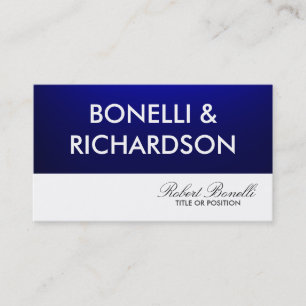 Blue White Schlicht Modern Business Card Visitenkarte