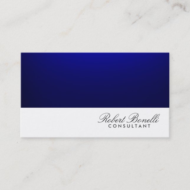Blue White Schlicht Modern Consultant Business Car Visitenkarte (Vorderseite)