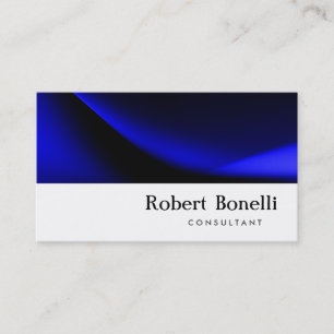 Blue White Schlicht Modern Consultant Business Car Visitenkarte