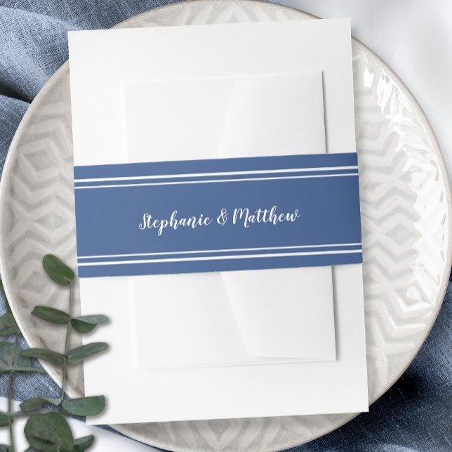 Blue White Simple Chic Elegante Minimalistische Ho Einladungsbanderole (Von Creator hochgeladen)
