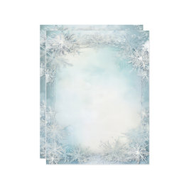 Blue White Snowflake Scrapbook Journal Paper