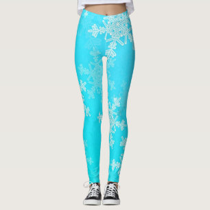 Blue White Snowflakes Minimalistisch Weihnachten Leggings