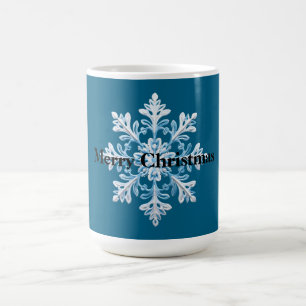 Blue White Snowflakes Weihnachten Kaffeetasse