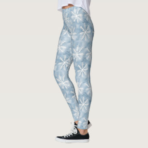 Blue White Snowflakes Weihnachten Leggings
