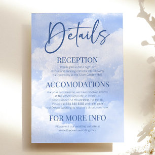 Blue White Sparkle Wolken Elegante Hochzeitsstimmu Begleitkarte