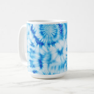 Blue White Spiral Gefärbte Krawatte Kaffeetasse