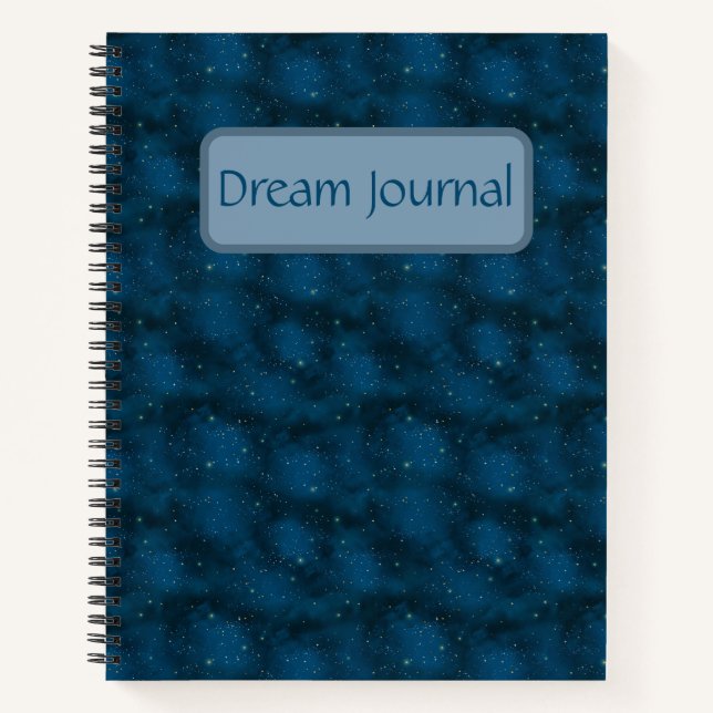 Blue & White Starry Night Celestial Dream Journal Notizbuch (Vorderseite)
