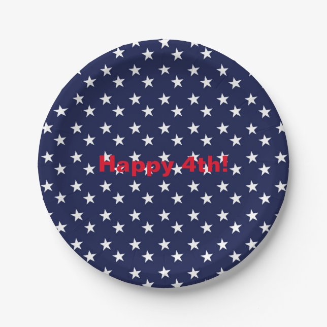 Blue & White Stars 4. Juli Party Paper Teller (Vorderseite)