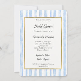 Blue White Stripes Bridal Shower Einladung