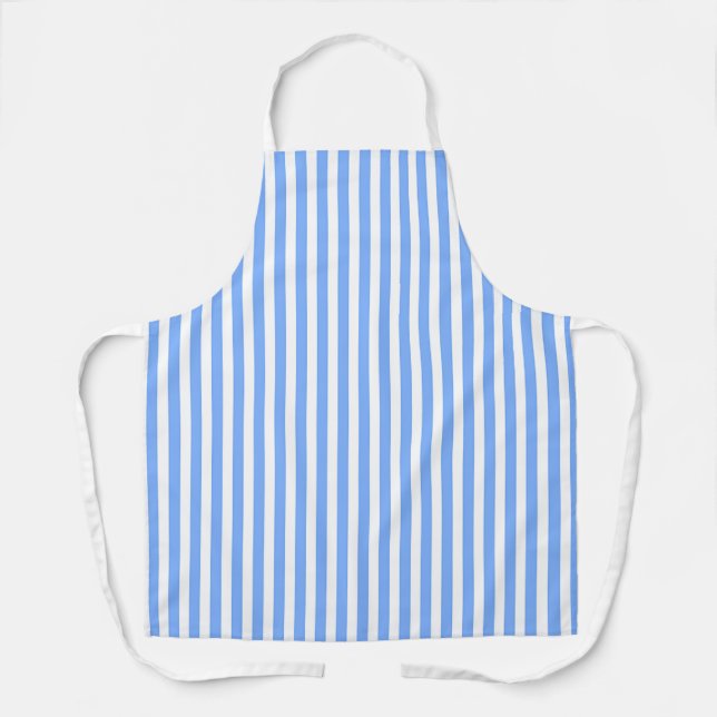 Blue White Stripes Koch Baker Caterer Schürze (Vorderseite)