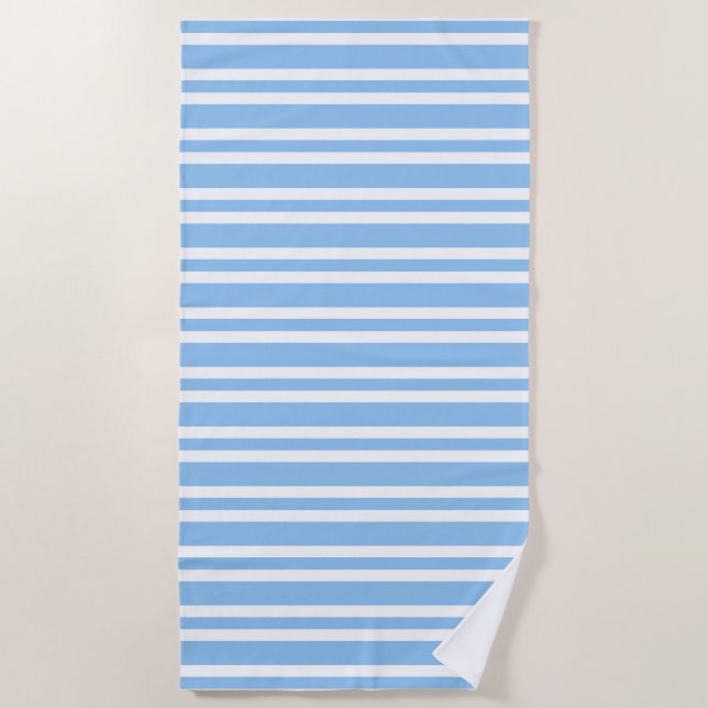 Blue White Stripes Pattern Strandtuch (Vorderseite)