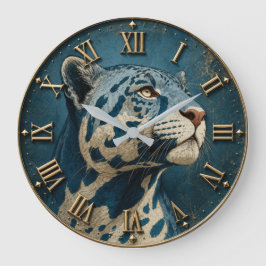 Blue White Tiger  Majestic Big Cat Wildlife Große Wanduhr