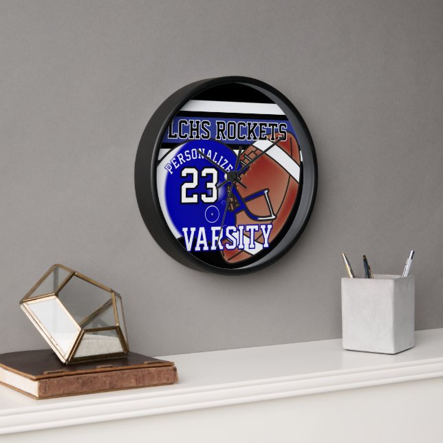 Blue, White und Black Football Jersey | BEDÜRFTIG Uhr (Büro)