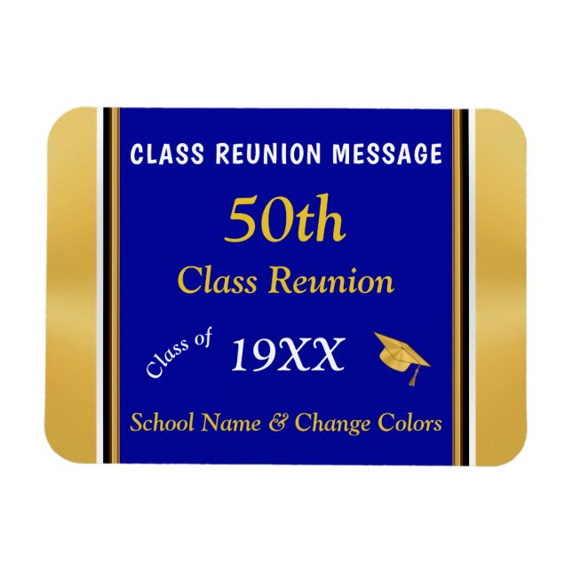 Blue, White und Gold 50. High Wiedersehen Souvenir Magnet (Horizontal)