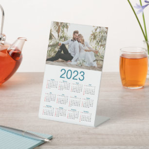Blue & White US 2023 Foto-Kalender Sockelschild