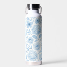 Blue White Watercolor Floral Pattern