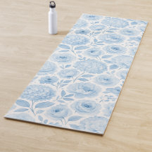 Blue White Watercolor Floral Pattern