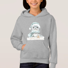 Blue White Weihnachtsmannmütze Scarf Siegel Weihna Hoodie
