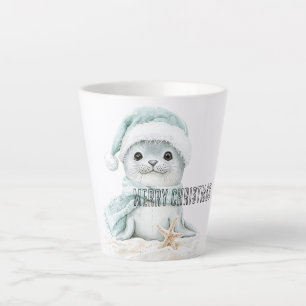 Blue White Weihnachtsmannmütze Scarf Siegel Weihna Milchtasse