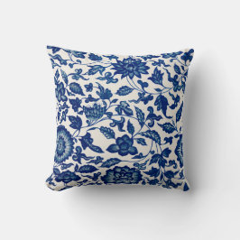 Blue White Wildflower French Country Chinoiserie  Kissen