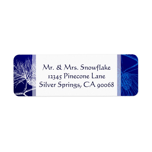Blue White Winter Pine Custom Address Labels (Vorne)