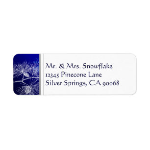 Blue White Winter Pine Custom Rücksendeadresse