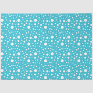BLUE & WHITE WINTER POLKA DOTS SEIDENPAPIER