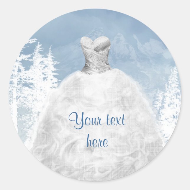 Blue White Winter Quinceanera Stickers (Vorderseite)
