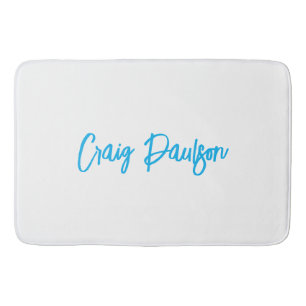 Blue White Your Name Calligraphy Einzigartig Minim Badematte