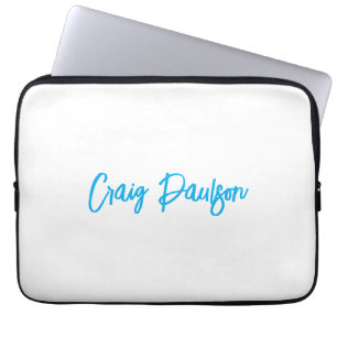 Blue White Your Name Calligraphy Einzigartig Minim Laptopschutzhülle