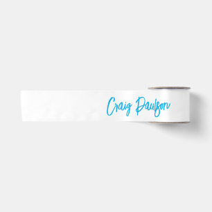 Blue White Your Name Calligraphy Einzigartig Minim Satinband