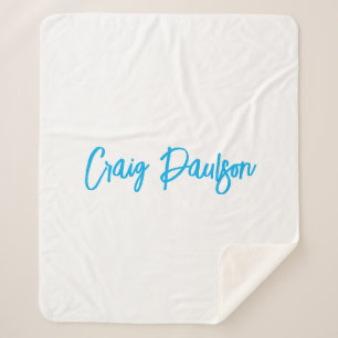 Blue White Your Name Calligraphy Einzigartig Minim Sherpadecke