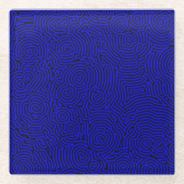 Blue Whorls Glass Untersetzer (Vorderseite)