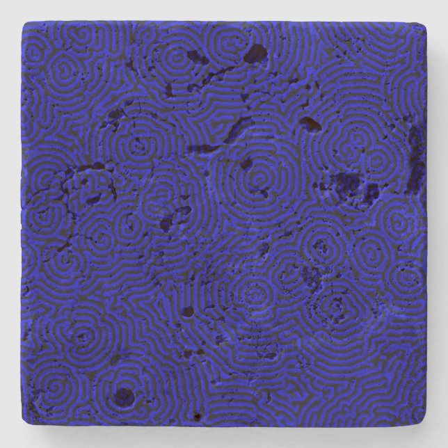Blue Whorls Travertine Untersetzer (Vorderseite)