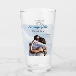 BLUE WHUE CLASSIC SCAN SAVE THE DATE GLAS