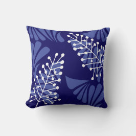 BLUE WHUE SPRIGS Retro Throw Kissen